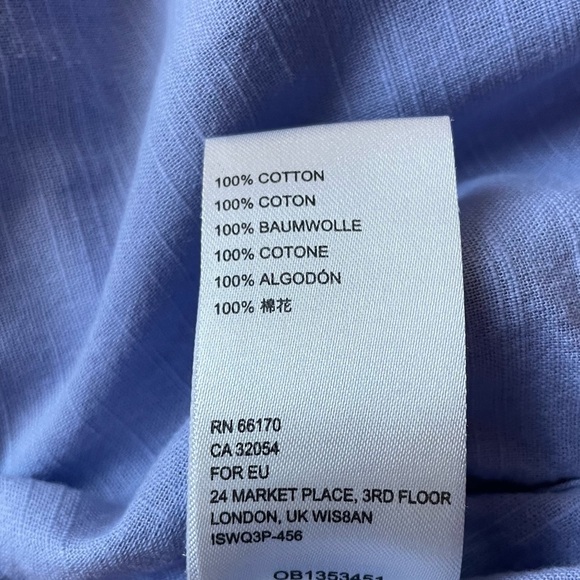 Free People Puff Long Sleeve Blue Button-Up Kiss Kiss Laced Cuff Blouse XS - Picture 10 of 15